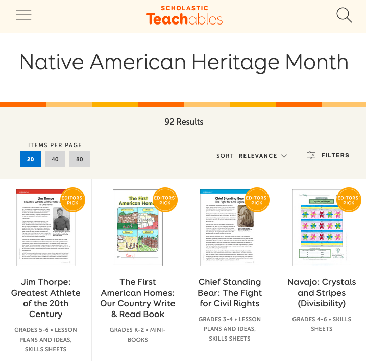 teachables Native American Heritage Month